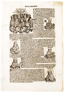 Nuremberg Chronicle original wood block prints from 1493